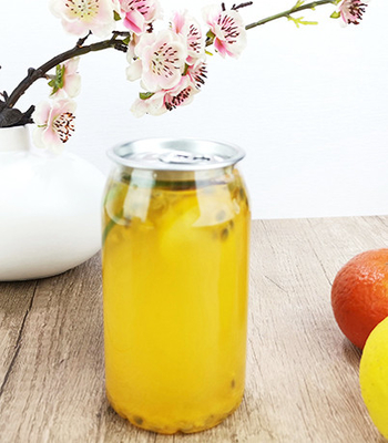 Kolay Çekme Kapaklı Şeffaf Silindirik Plastik Saklama Kapları 330ml