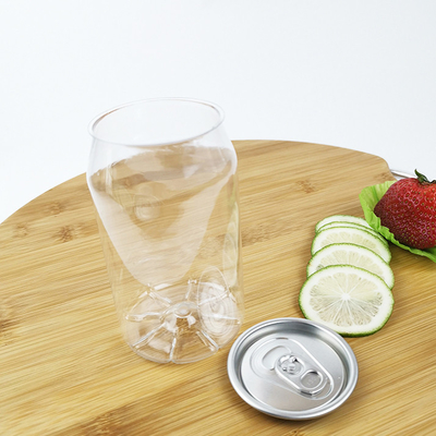 330ml Plastik İçecek Kutuları Silindirik PET Konteynerler Kolay Çekme Kapağı