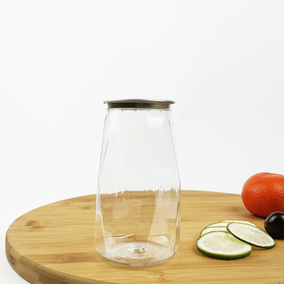 Kolay Çekme Kapaklı Çay Sütü 380ml PET Plastik Konteyner Kavanozları