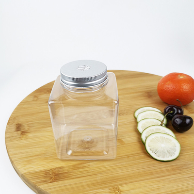 İçecekler Plastik Gıda Saklama Kutuları 500ml Kapaklı Düz ​​Kare