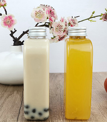 Suyu Süt 400ml Kapaklı Düz ​​Plastik İçme Şişeleri
