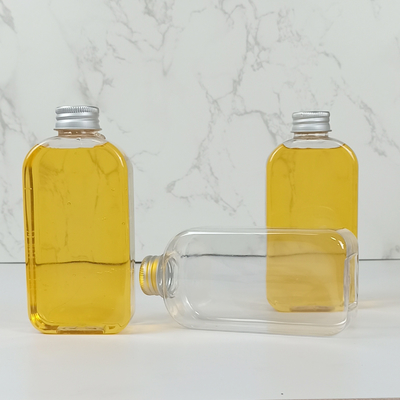 PET 400ml Kapaklı Düz ​​Plastik Şişeler Şeffaf Plastik Kavanozlar Suyu Süt